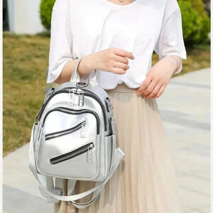 Faux leather Backpack Women Teenagers Girls Fashion Travel Backpack